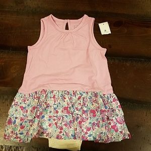 Baby Gap purple and pink floral onesie dress